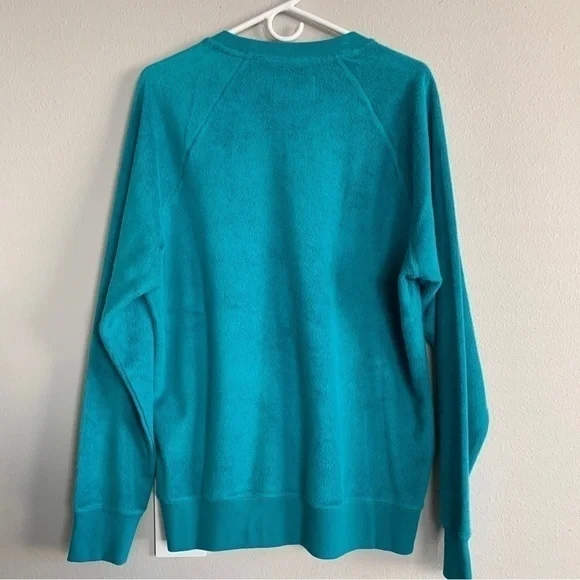 Ugg Men’s Kamryn Woven Fleece sweater Crewneck Marina Blue Logo Size Medium NWT - Picture 5 of 9